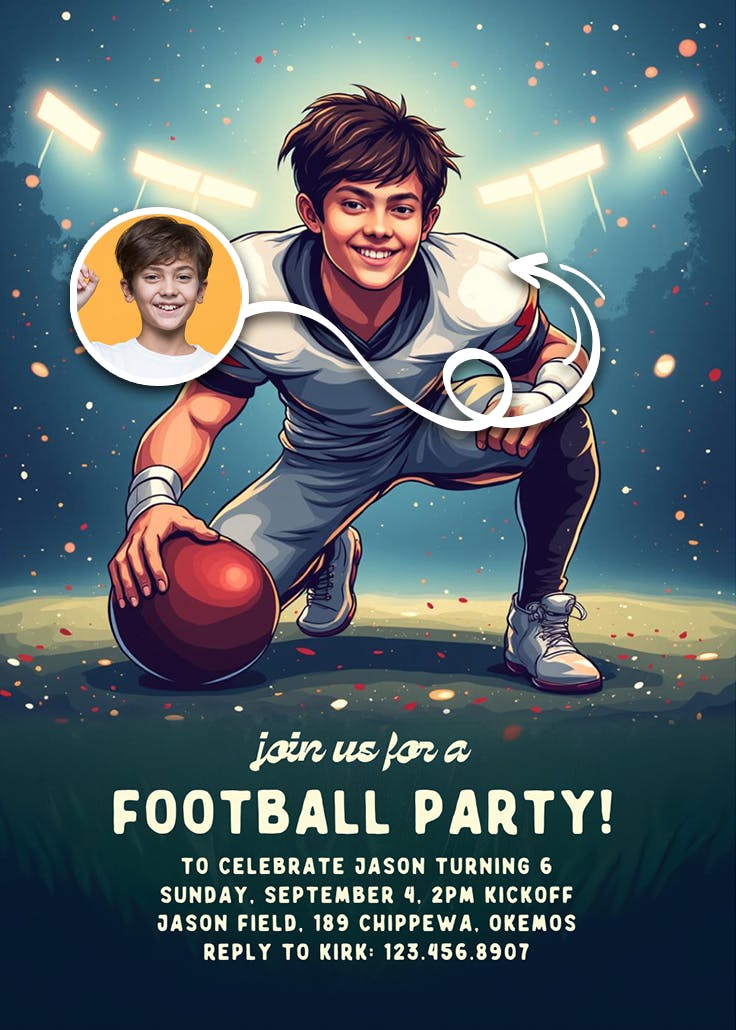 Touchdown time! - invitación de cumpleaños