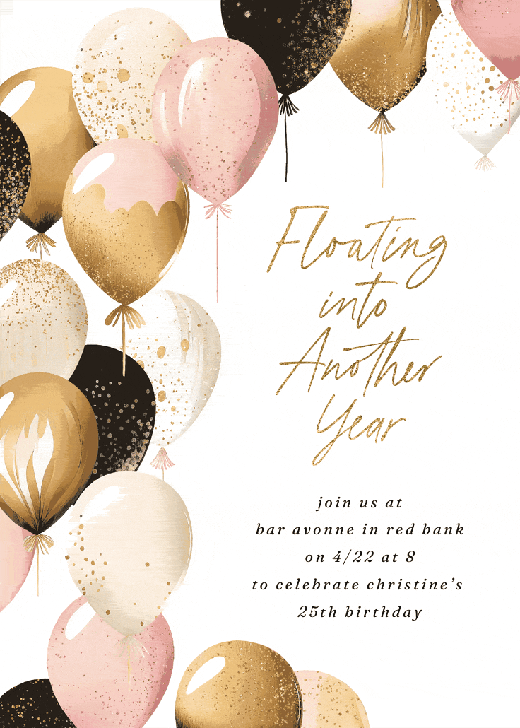 Up, up, and away - invitación de cumpleaños