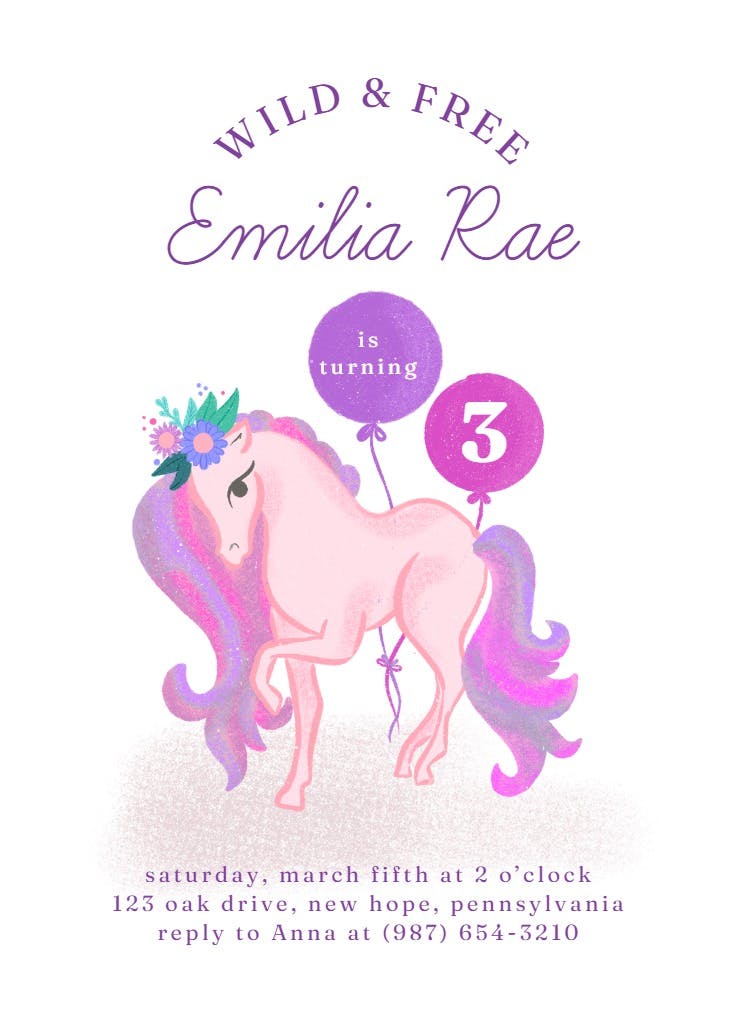 Wild and free - party invitation