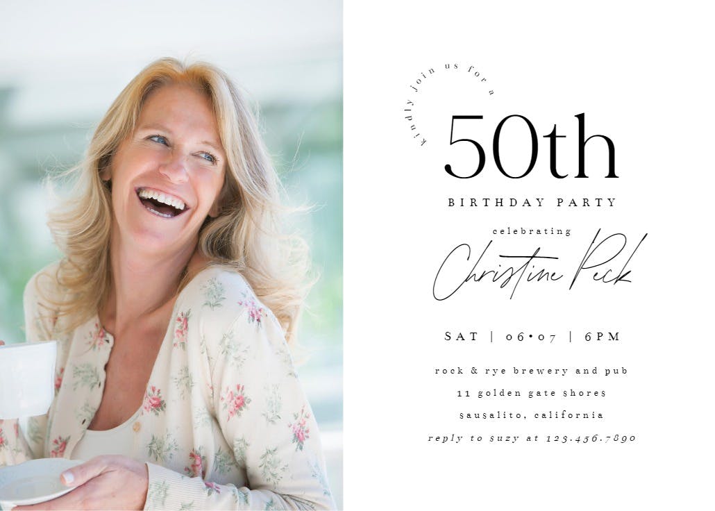 Gorgeous 50 photo - invitación de cumpleaños