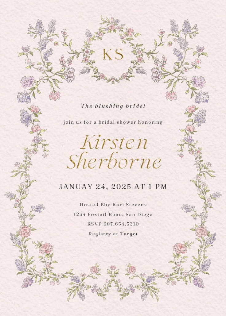 Dainty blossoms - invitación de fiesta