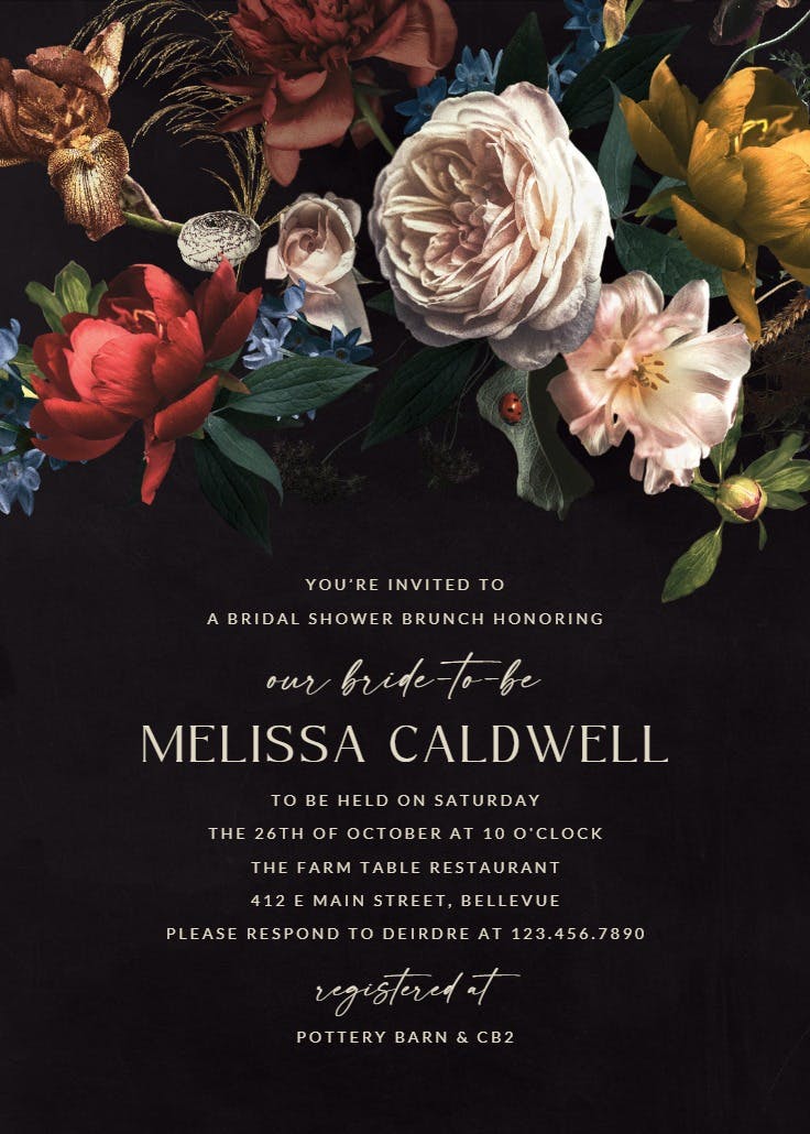 Dutch bouquet - invitación de fiesta