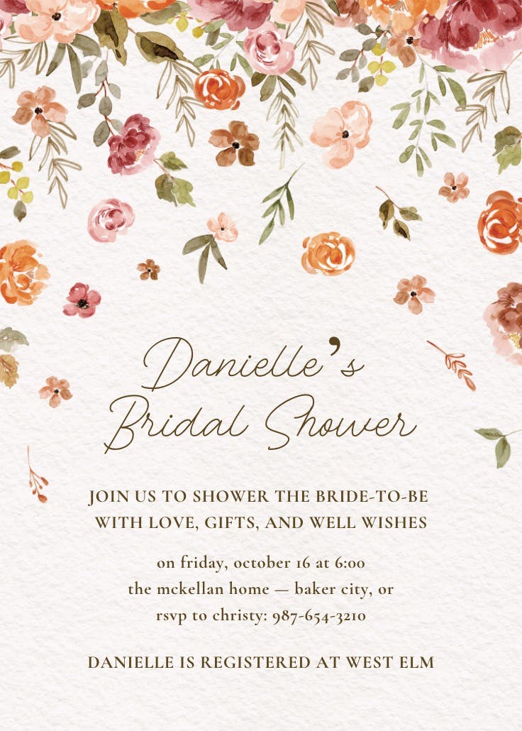 Falling blooms - invitación de fiesta