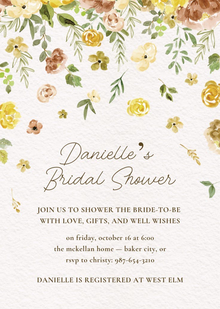 Falling blooms - invitación de fiesta