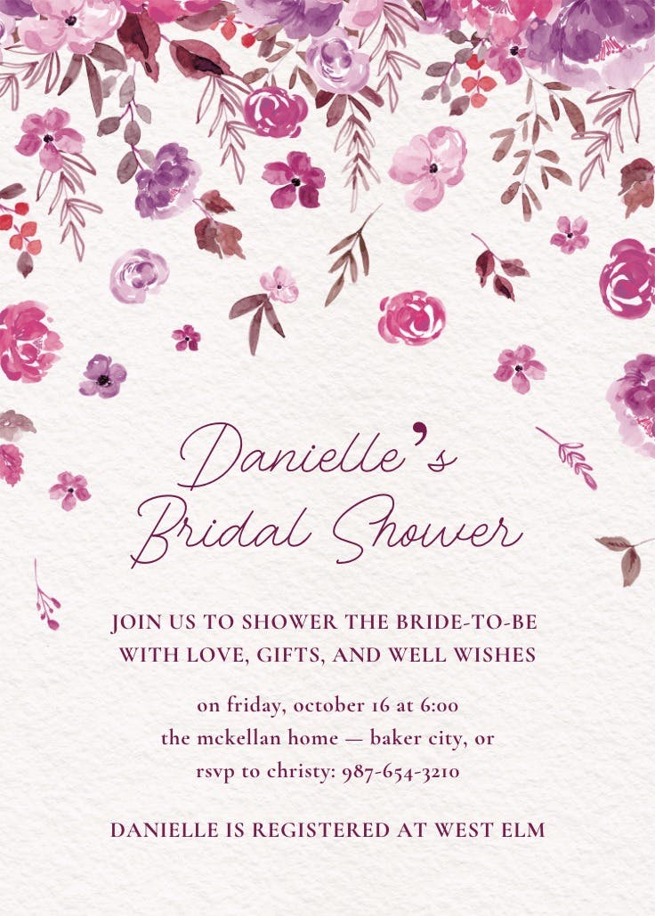 Falling blooms - invitación de fiesta