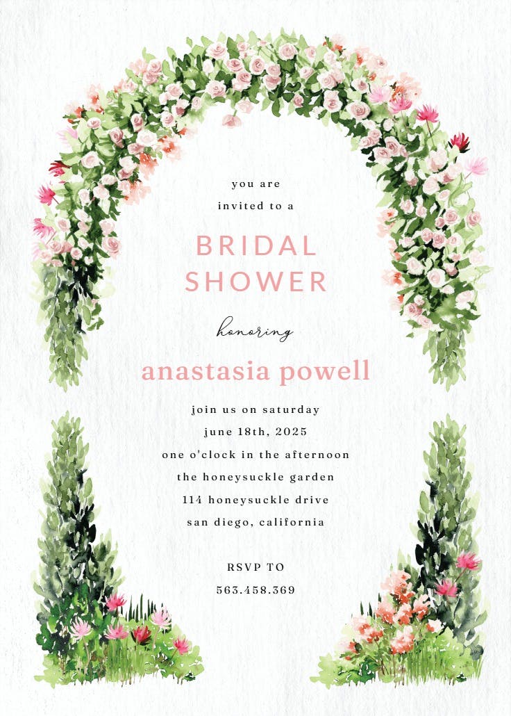 Monets garden - party invitation