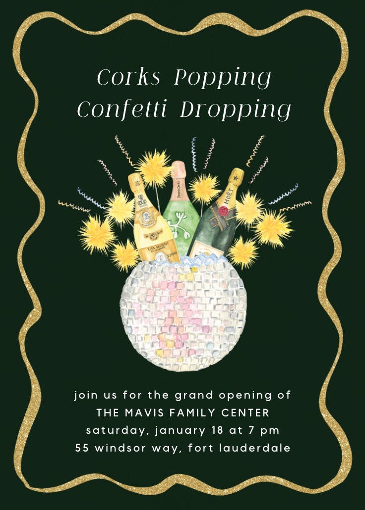 Disco sparkler - grand opening invitation