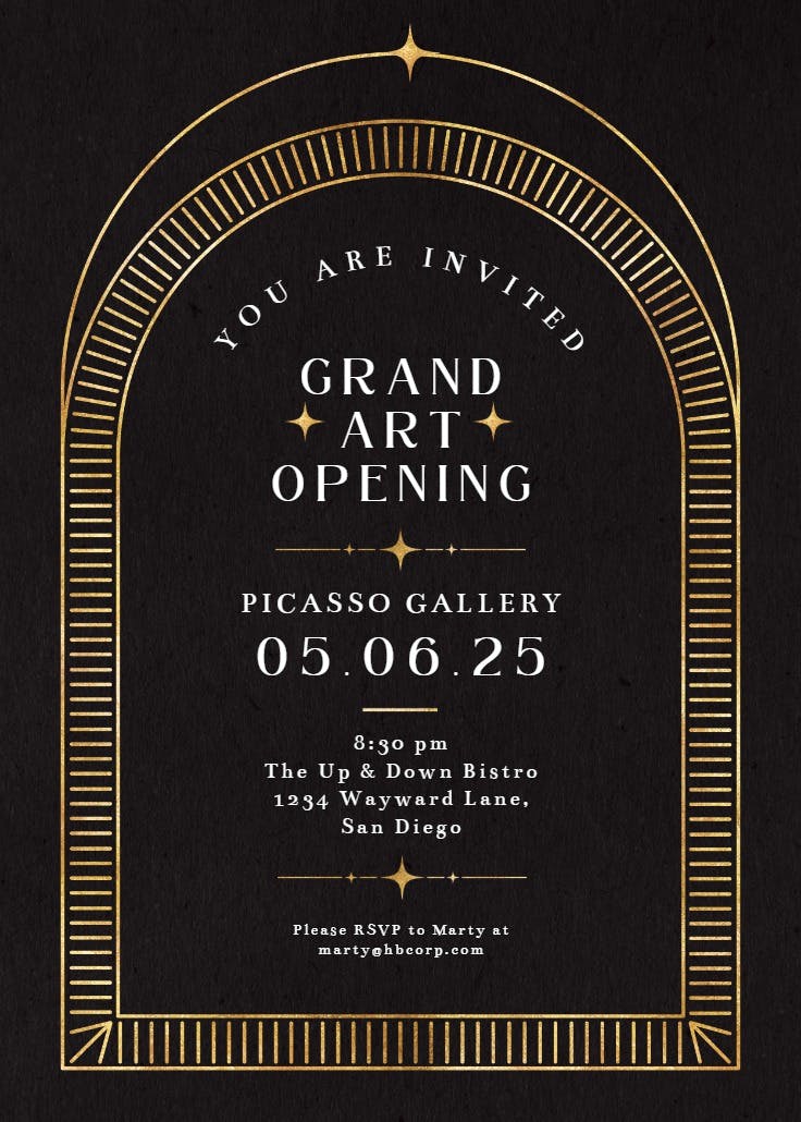 Sculptural simplicity - grand opening invitation