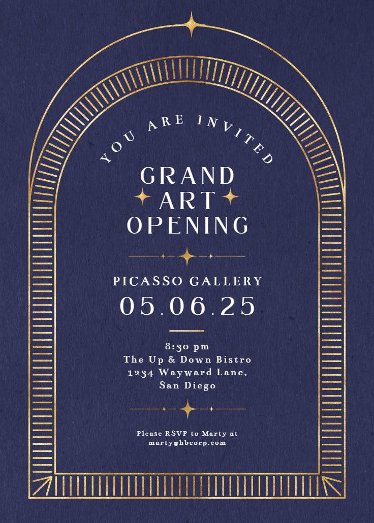 Sculptural simplicity - grand opening invitation
