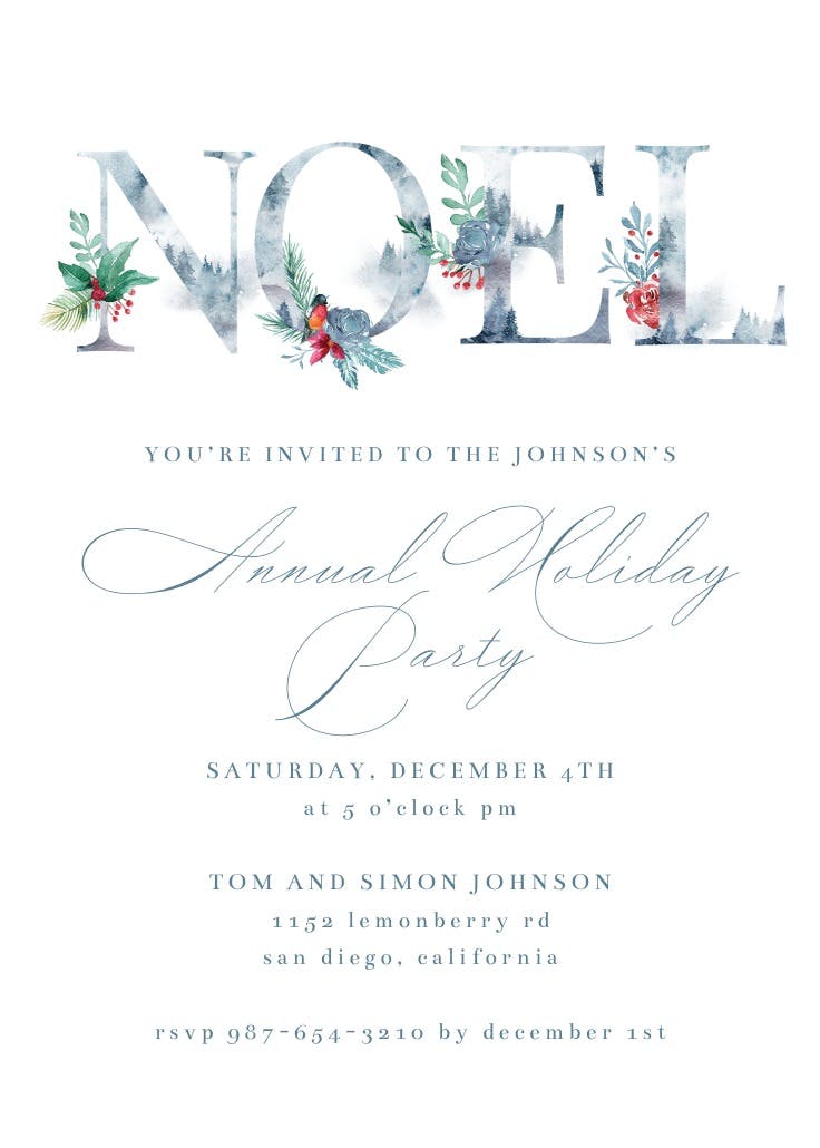 Christmas alphabet - invitación de navidad