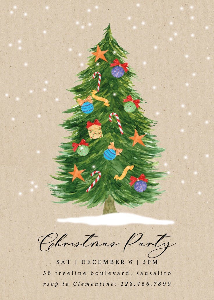 Happy tree - invitación de navidad