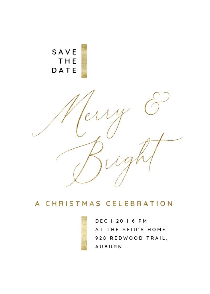 Hints of gold - christmas invitation