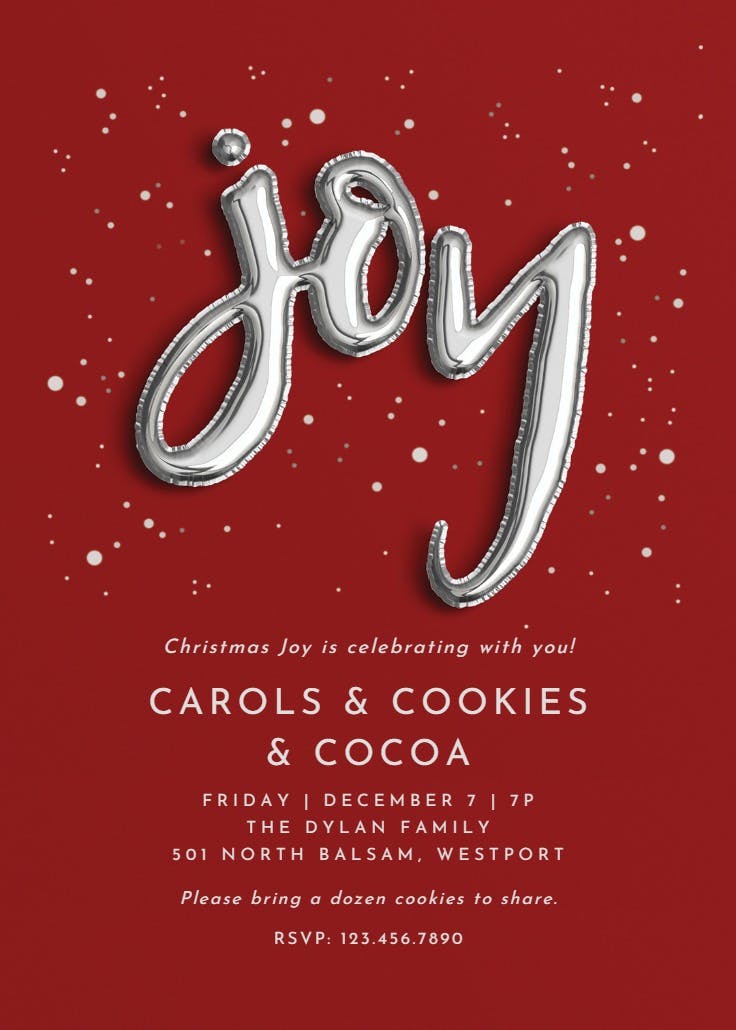 Joyful balloons - christmas invitation
