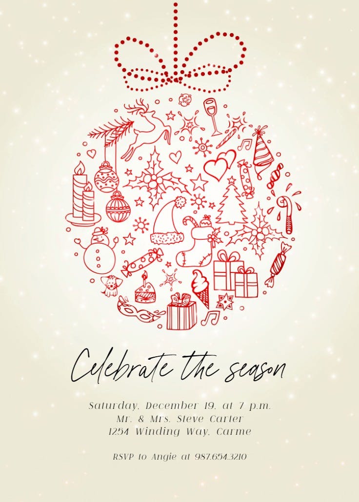 Seasonal symbols - christmas invitation