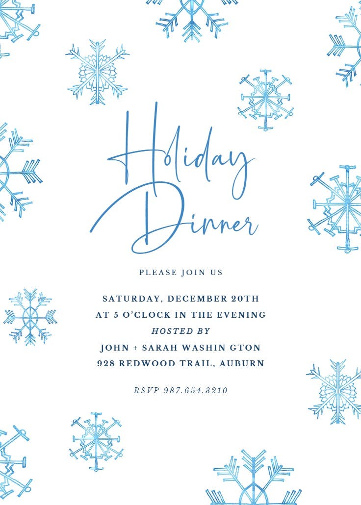 Winter snow flakes - christmas invitation