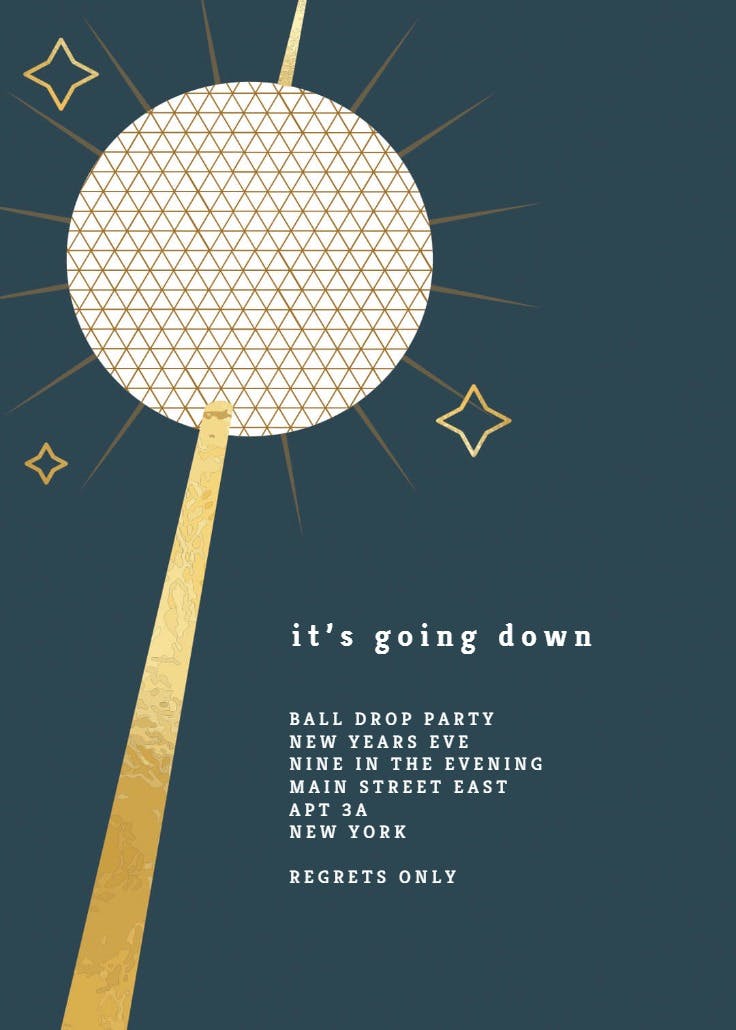 It's going down - new year invitation