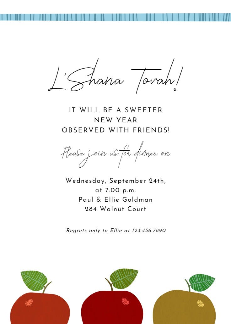 Apples - invitación para rosh hashanah