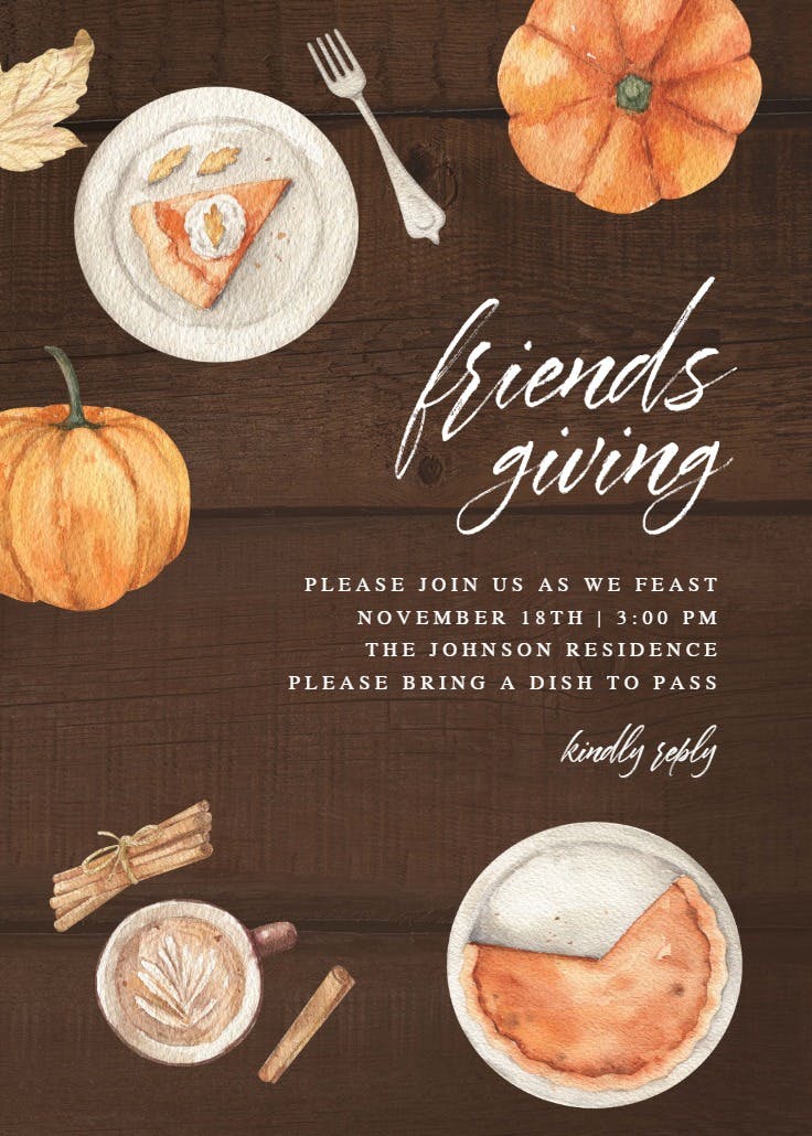 Autumn table - invitación de acción de gracias