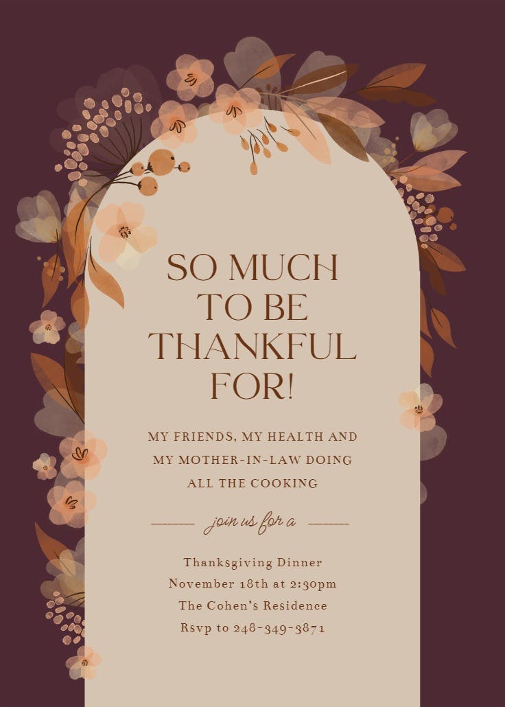 Fall floral arch - invitación de acción de gracias