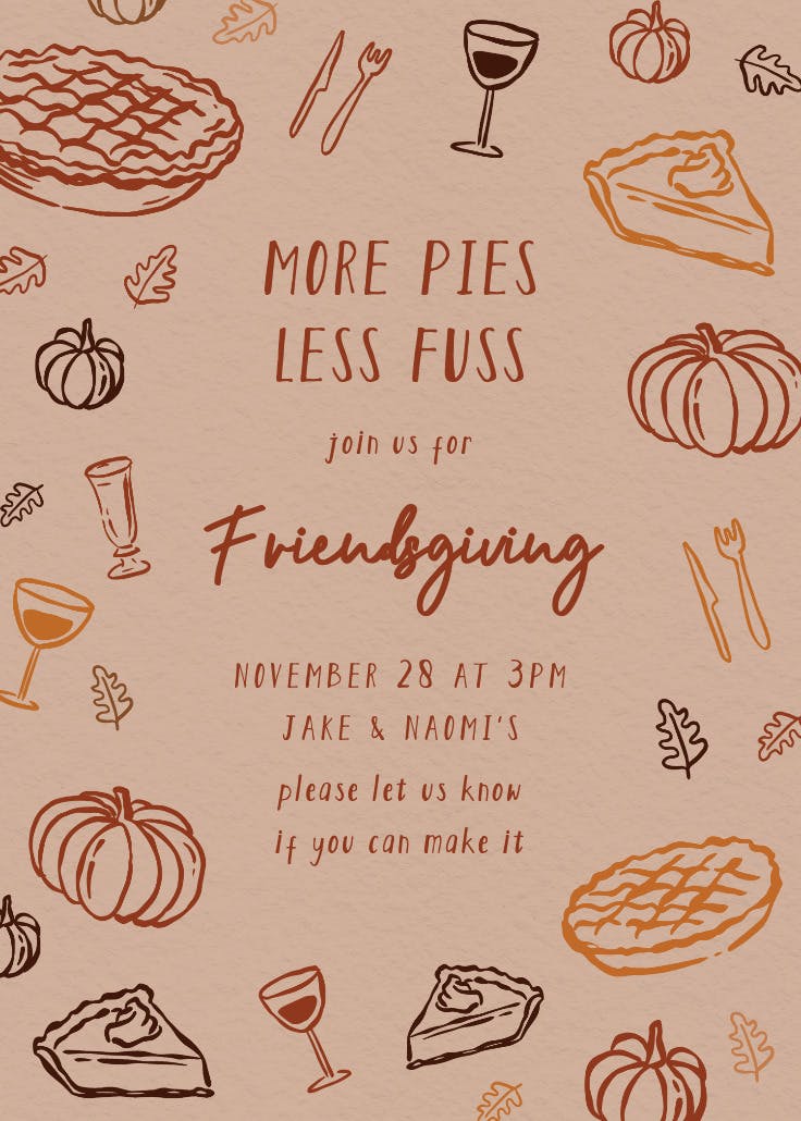 More pies - invitación de acción de gracias