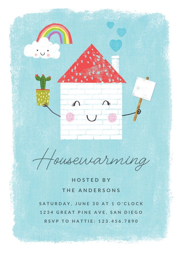 Happy sweet home - housewarming invitation