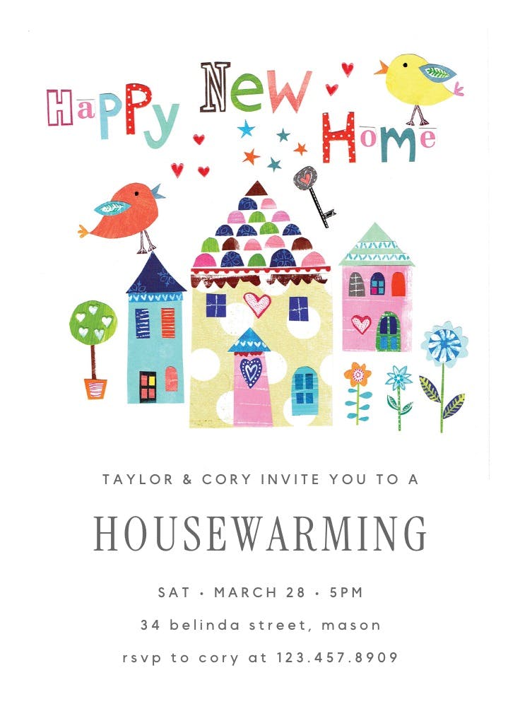 Re housed - housewarming invitation