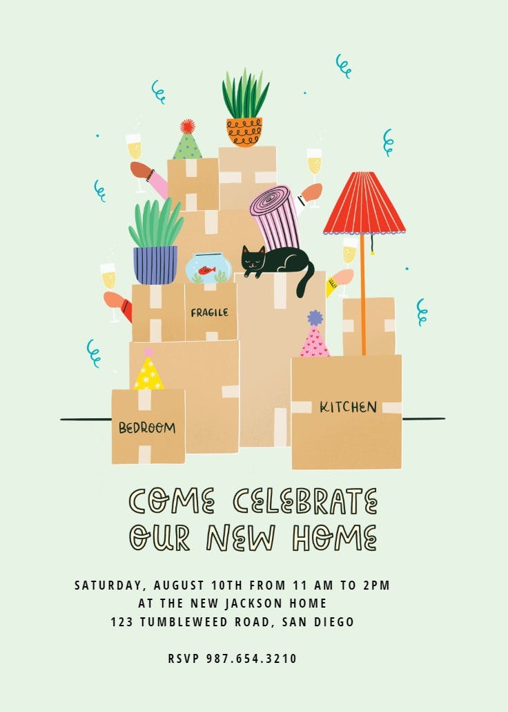 Ready to move - housewarming invitation