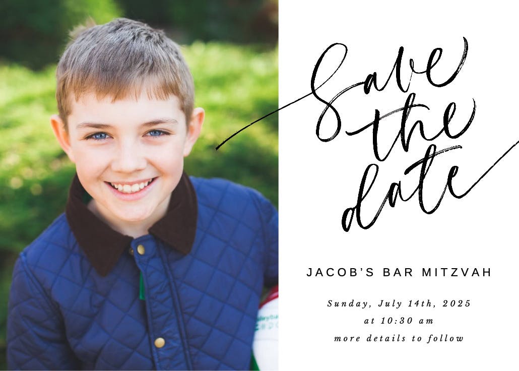 Elegant script - invitación de bar & bat mitzvah