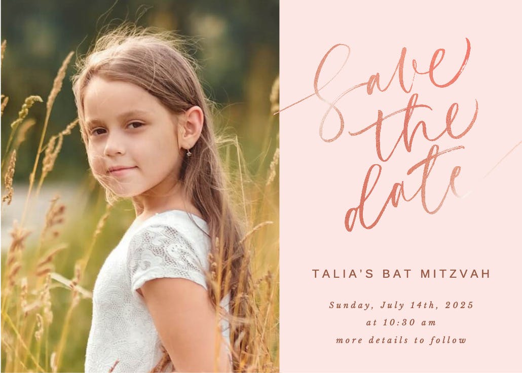 Elegant script - invitación de bar & bat mitzvah