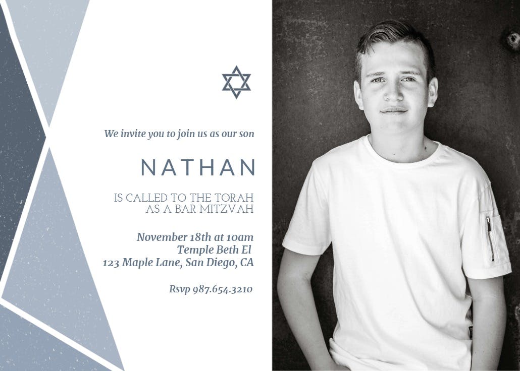 Geometric - invitación de bar & bat mitzvah