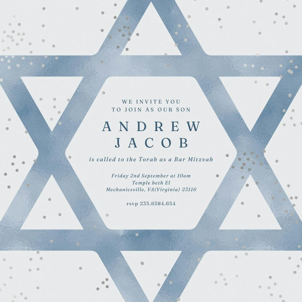 Star & dots - invitación de bar & bat mitzvah