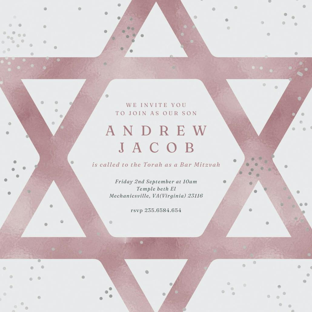 Star & dots - invitación de bar & bat mitzvah