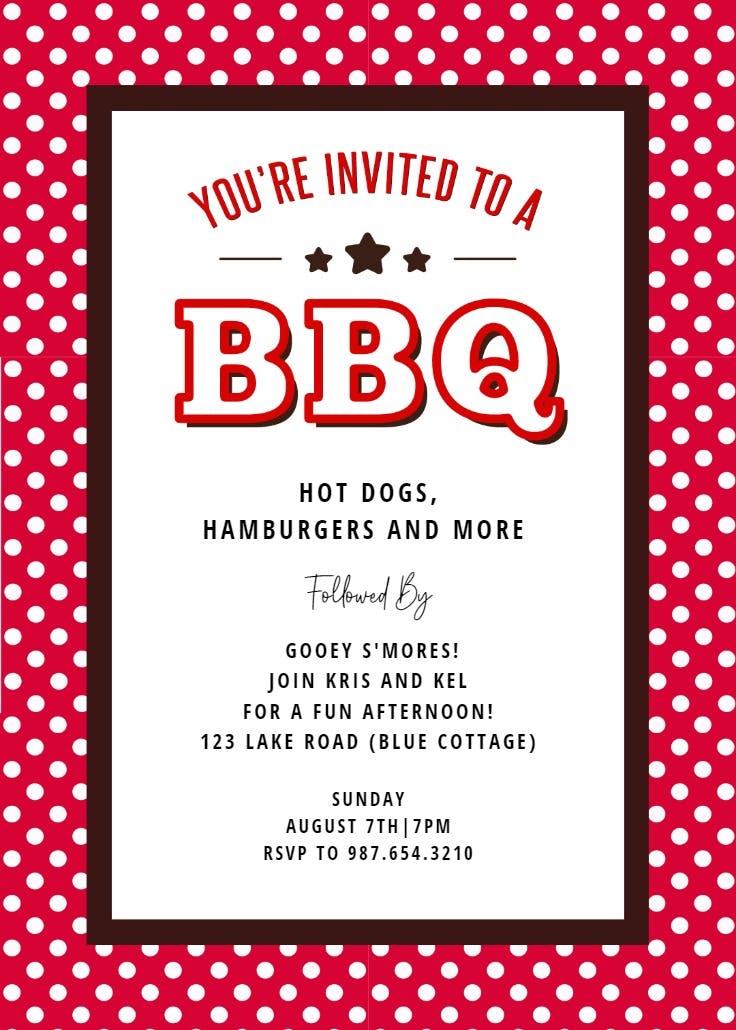 A bbq - bbq party invitation