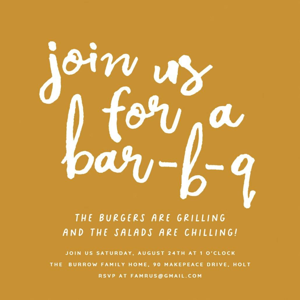 Tasty party - bbq party invitation