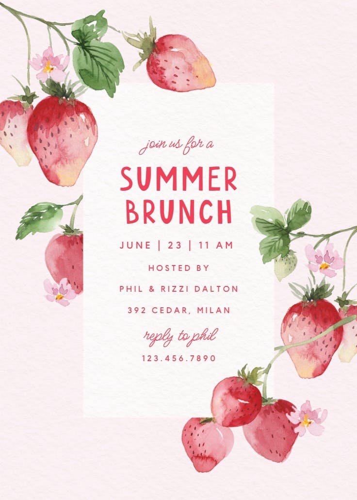 Fresh from the vine - invitación para brunch