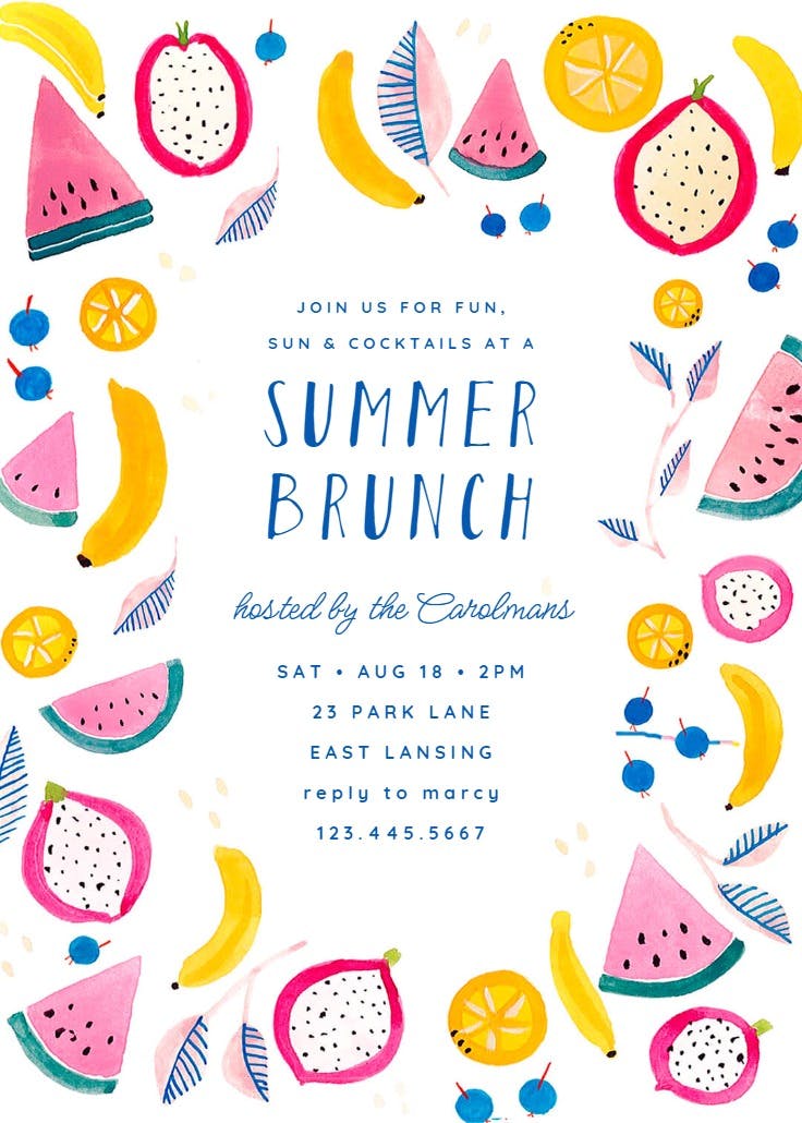 Summer brunch - invitación para brunch