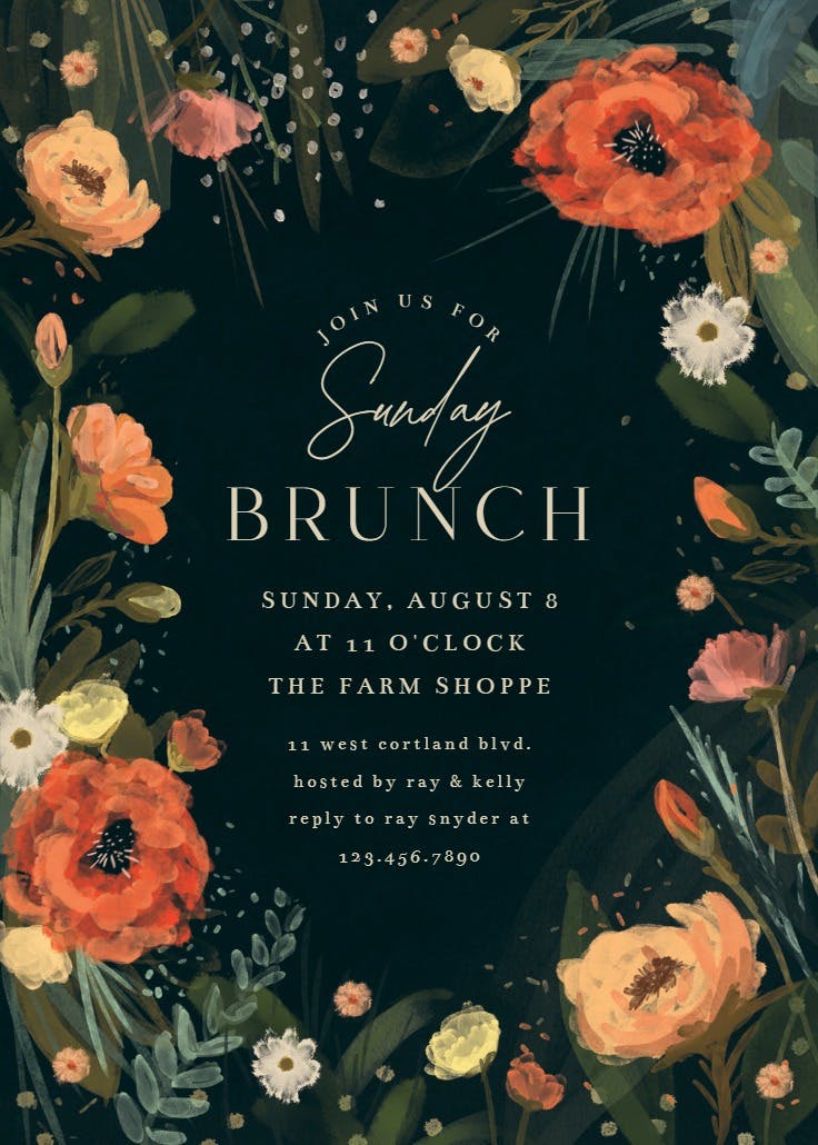 Wild flowers - invitación para brunch