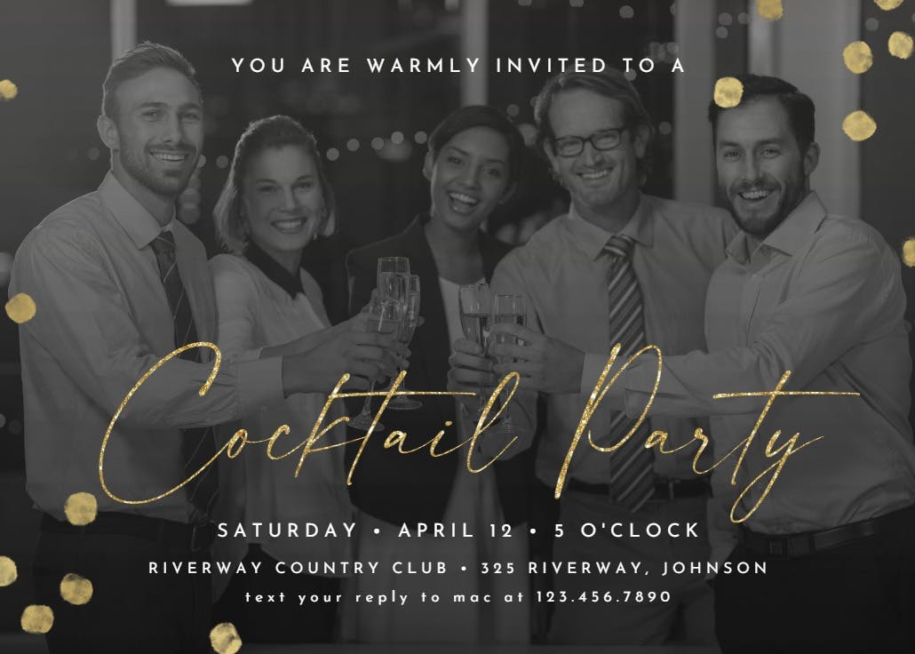Dotted photo - cocktail party invitation