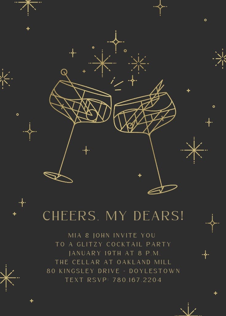 Mod cocktail - invitación para fiesta cóctel