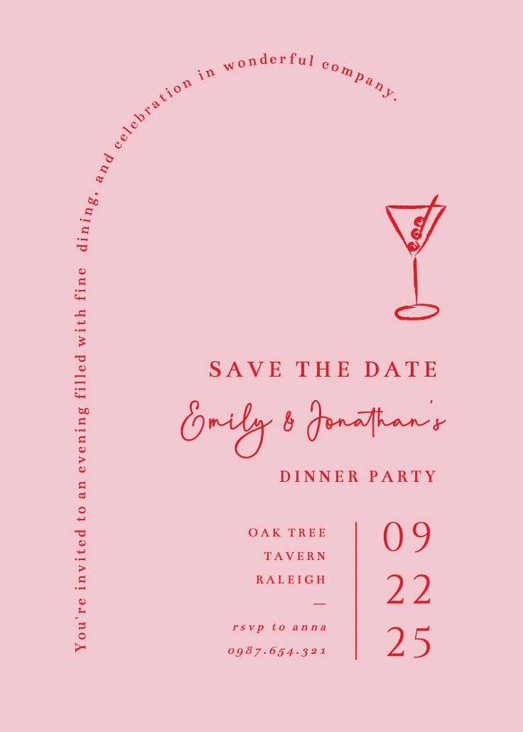 Classic arc - invitación para eventos profesionales