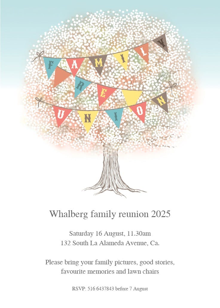 Family tree - invitación para reunión familiar