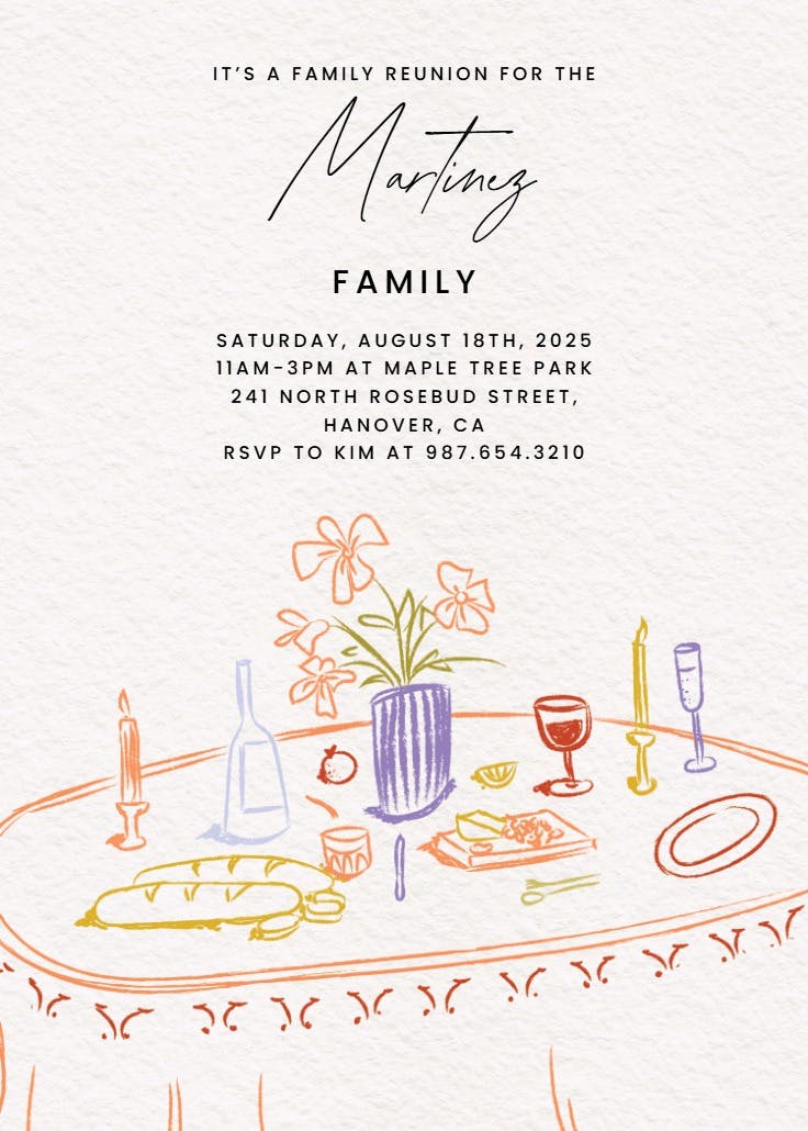 Gather & graze - family reunion invitation