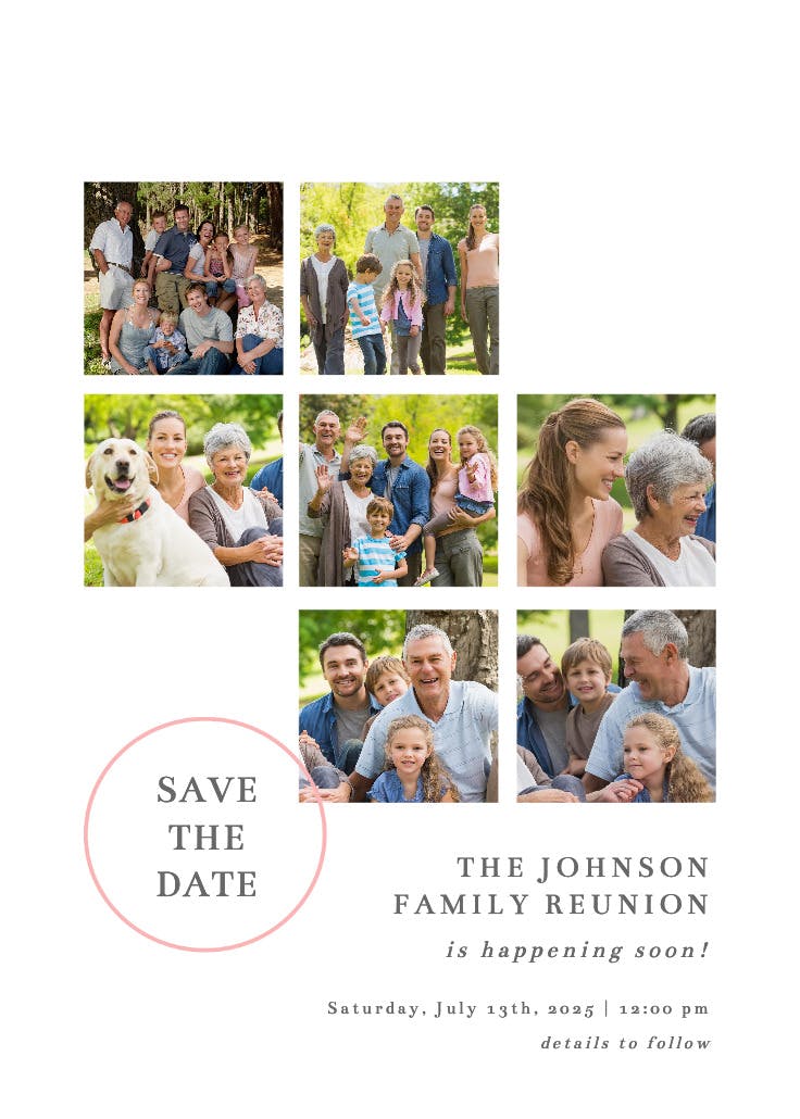 Mosaic - family reunion invitation