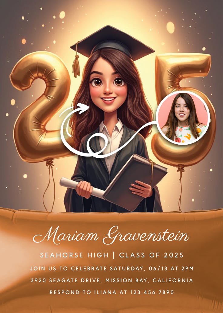 Glowing achievement - invitación de fiesta