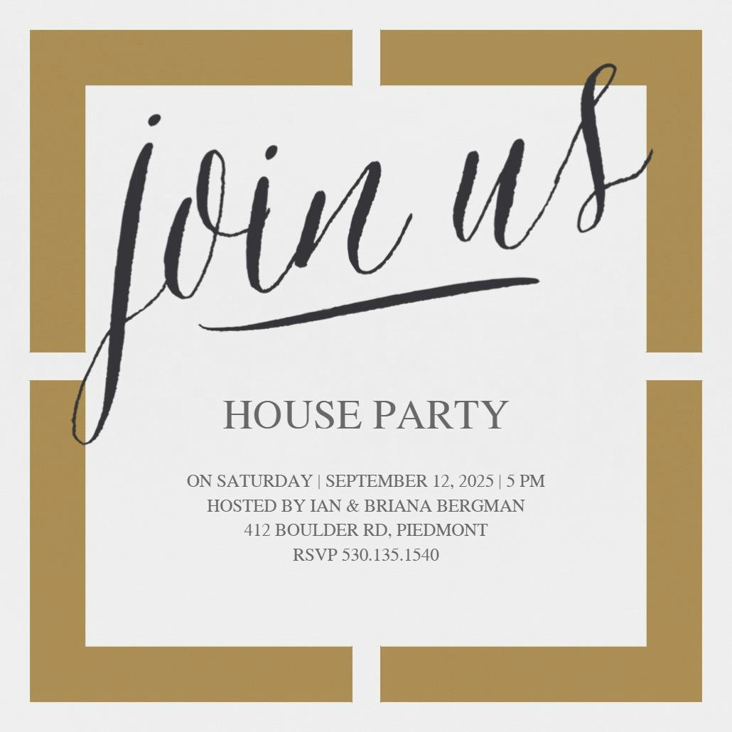 Layered tiles - house party invitation