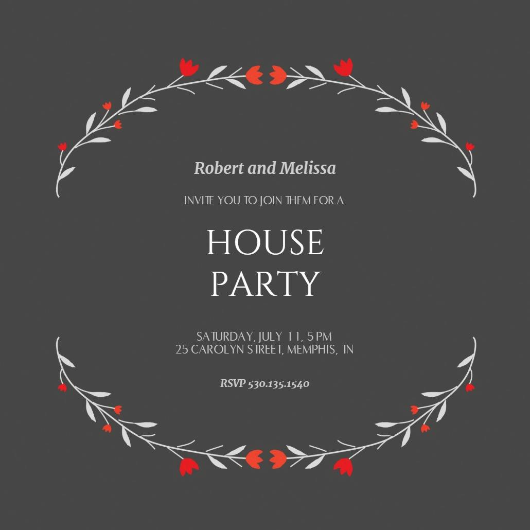 Over and under - house party invitation