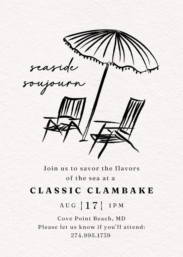 Beach umbrella - invitación de fiesta