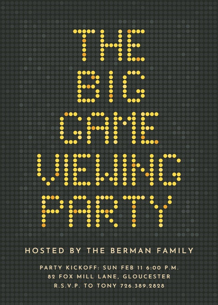 Big game led scoreboard - invitación de fiesta