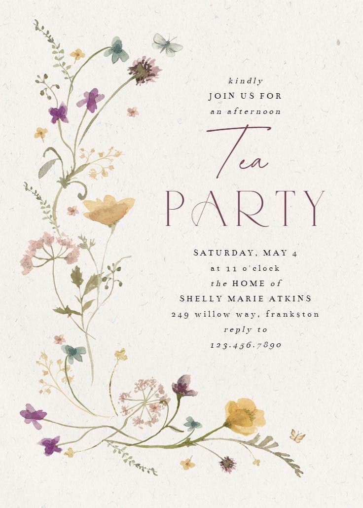 Bloom wildflower - invitación de fiesta