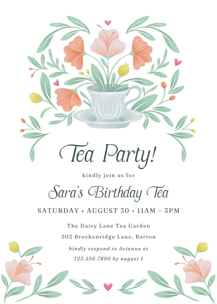 Blossom haven - invitación de fiesta